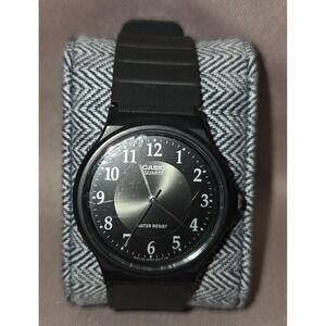 Casio MQ-24 Watch Men 33mm Case Black Resin Band- Working